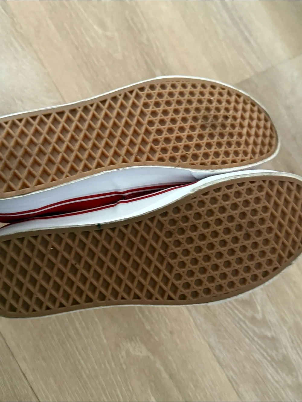 Vans Red Low-Top Canvas Sneakers with White Laces